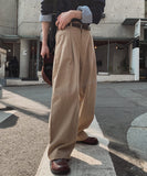 Merries Pintuck Banding Wide Pants