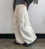 Ilonde Pintuck Cotton Cargo Wide Pants