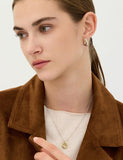 Etreve Silver Note Wave One-Touch Earrings