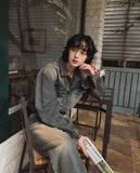 Desert washed denim trucker jacket