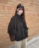 Rokel High-neck String Single-layer Short Field Jacket
