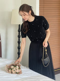 Theat Banding Pleated Sha Skirt
