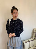 Hikyan Flower Round Knit Cardigan