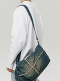 DENIM BARREL BAG