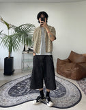 Leton embroidery bermuda denim pants