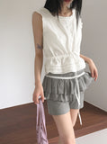 Sofu Lace Tiered Biker Skirt Leggings