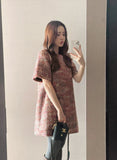[35% wool] Racquet Round Tweed Mini One Piece
