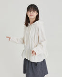 [BAONHAUS] Veyron Shirring Linen Hood Jumper