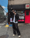 Melts velvet pintuck wide banding pants
