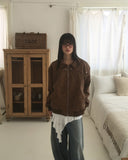 Colmar Overfit Rivet Washed Leather Jacket Jumper