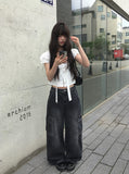 Muscle Cargo Denim Wide Pants