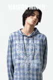 DOODLE HEART CHECK HOOD SHIRTS
