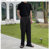 Sling deep tuck wide slacks