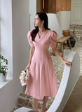 Kesia Heart Neck Puff One Piece