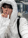 Cable Fleece Hood
