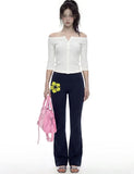 DOT FLOWER Bootcut Pants