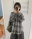 Hyukenli Check Over Hood Long Sleeve Shirt