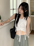 Hino Balletcore Eyelet Ribbon Cropped Sleeveless