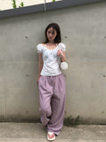 Zimmer Nylon Color Matching Wide Banding Pants