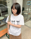 Tyoi Ribbon Printing Short Sleeve Tee