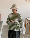 [unisex] Nazuna Summer Linen Stripe Over Knit
