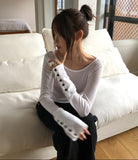 Linie Tencel See-Through Button Long Sleeve