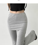 Layered Skirt Leggings Bootcut Banding Pants