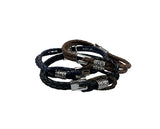 Comb leather double bracelet