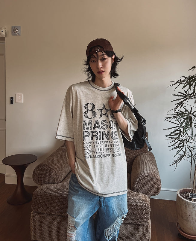【2plan】808 Stitch Loose Fit Short Sleeve T-shirt 2plan (ツープラン) - 808スティッチルーズフィット半袖Tシャツ