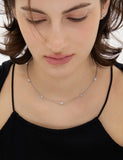 Nova Silver (W) Pave Station Necklace