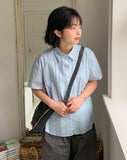 Fumin Stripe Seersucker Short Sleeve Shirt