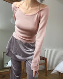 [MADE] Harr Halter Strap Off-Shoulder Knit