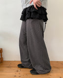 Danimo Stripe Banding Wide Long Pants