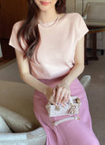 Shuez Soft Boat Neck Cap Sleeve Knit