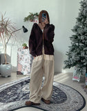 Denen Button Brushed Corduroy Pants