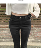 Classic Slim Fit Banding Hip Pad Bootcut Cotton Pants