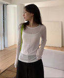 Singer Cut Round Long Sleeve Tee