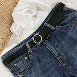Circle leather belt