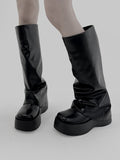 1129 Warm Platform Long Boots (6 cm)