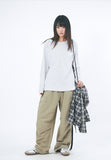 Waffle slab round-neck long sleeve