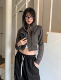 Teener Printed Two-Way Cropped Hood Zip-Up