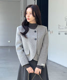 Rutel Wool Two-Button Handmade Short Jacket