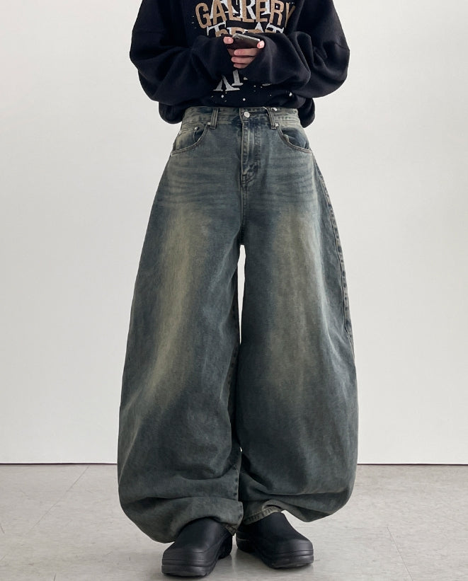 【YOURNUS】Dribble Vintage Balloon Denim Pants YOURNUS (ユアノス) - ドリブルビンテージバルーンデニムパンツ