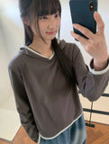 [BAONHAUS] Crea Flower Layered Hoodie