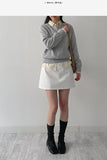 [Belt SET] Cotton A-line Mini Skirt