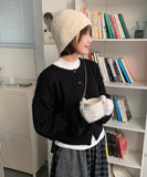 Oyui Color Round Basic Knit Cardigan