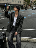 Raw Classic Leather Blazer Jacket