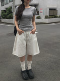 [Planning] Maku Pintuck Cotton Bermuda Wide Pants