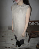 Jewel Ribbon Tie Frill Layered Sleeveless One Piece