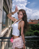 Cheek Shirring Glam Halter Sleeveless